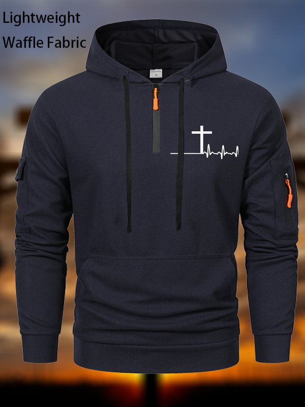 ECG Cross Zipper Hoodies