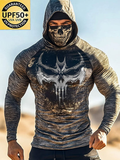 Men's Outdoor Sun Protection Breathable Cool Hooded Sun Protection Long Sleeve Top