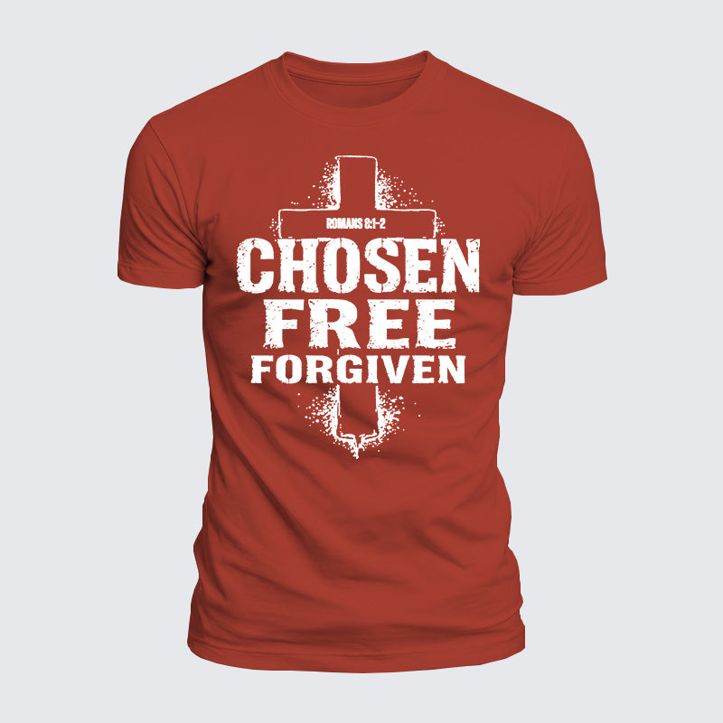 Luxe Mercerized Cotton Tee - Chosen Free Forgiven Romans 8:1-2