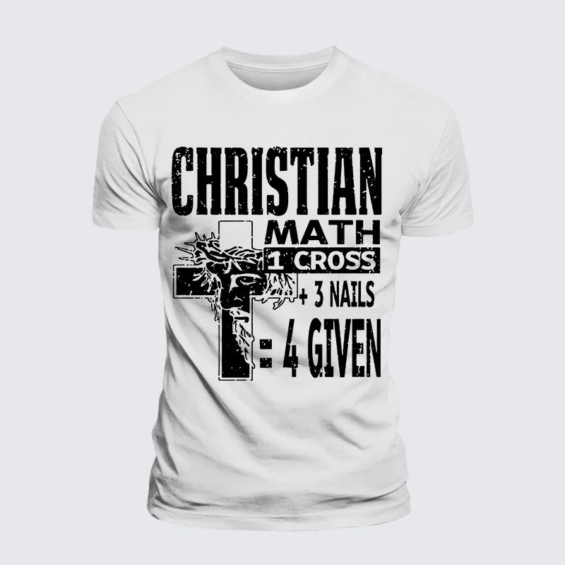 Luxe Mercerized Cotton Tee - Christian Math 1 Cross 3 Nails 4 Given