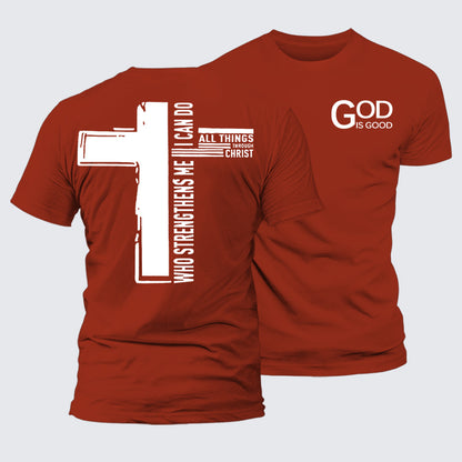 Luxe Mercerized Cotton Tee - God Is Good Philippians 4:13