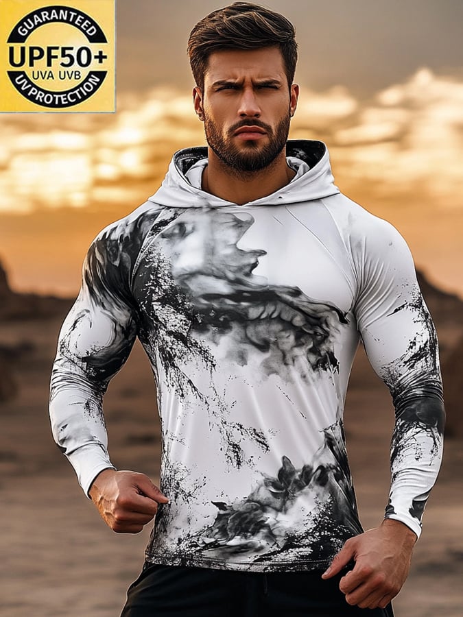 Men's Outdoor Sun Protection Cool Hooded Sun Protection Long Sleeve Top