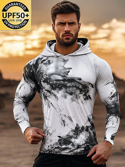 Men's Outdoor Sun Protection Cool Hooded Sun Protection Long Sleeve Top