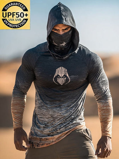 Men's Outdoor Sun Protection Breathable Cool Hooded Sun Protection Long Sleeve Top