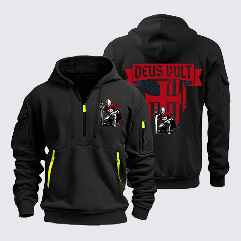 Zipper Hoodies -  Templar Knight Crusader Deus Vult