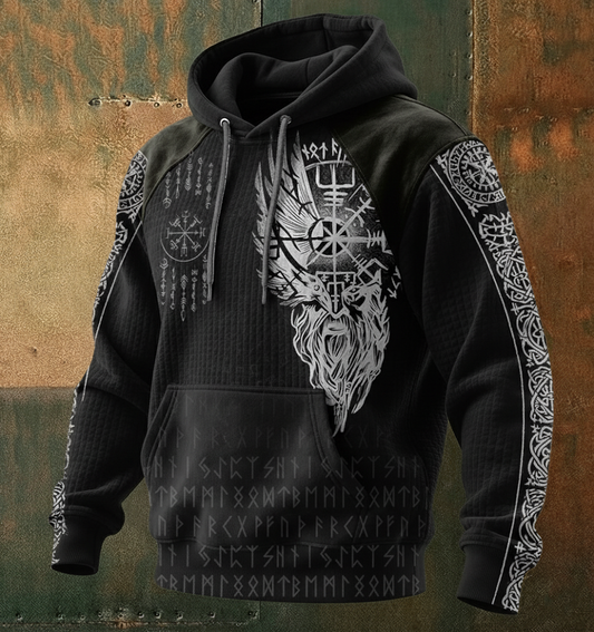 Nordic Viking Vegvísir Warrior 3D Print Casual Long-Sleeve Hoodie