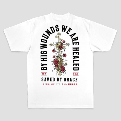By His Wounds We Are Healed Printed Men's T-shirt