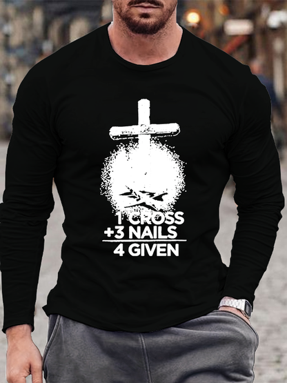1 Cross 3 Nails 4 Given  Cotton Long Sleeve T-Shirt