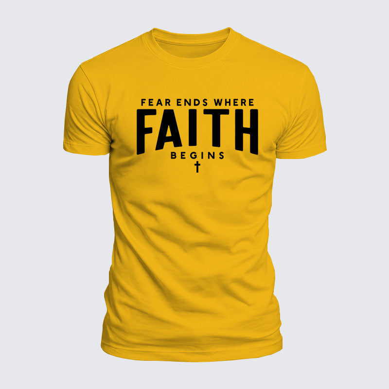 Luxe Mercerized Cotton Tee - Fear Ends Where Faith Begins