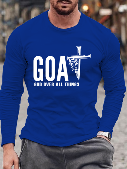 Goat God Over All Things Christian Cotton Long Sleeve T-Shirt
