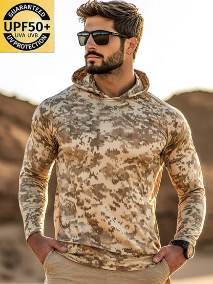 Men's Outdoor Sun Protection Cool Hooded Sun Protection Long Sleeve Top