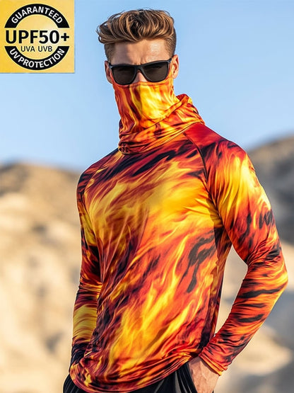 Men's Outdoor Sun Protection Breathable Cool Hooded Sun Protection Long Sleeve Top