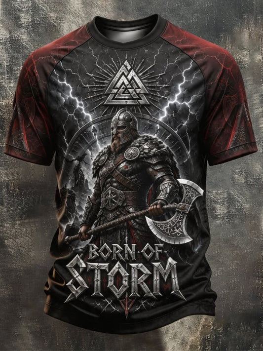 Men's Vintage Viking-Print T-Shirt