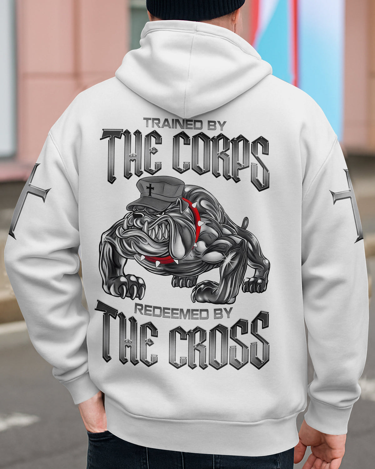 Trained By The Corps Redeemed By The Cross Zip Hoodie