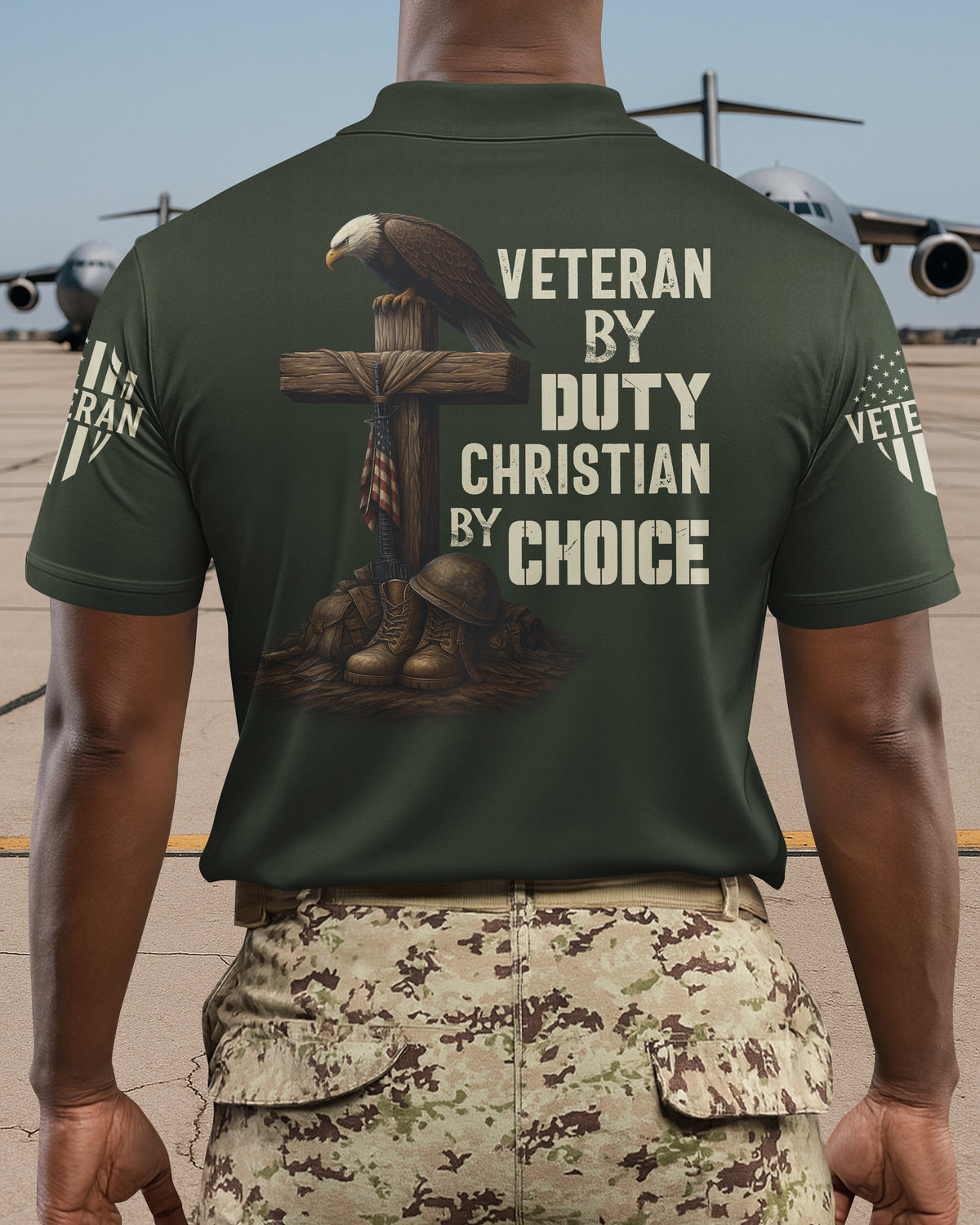 Veteran By Duty Christian By Choice Polo