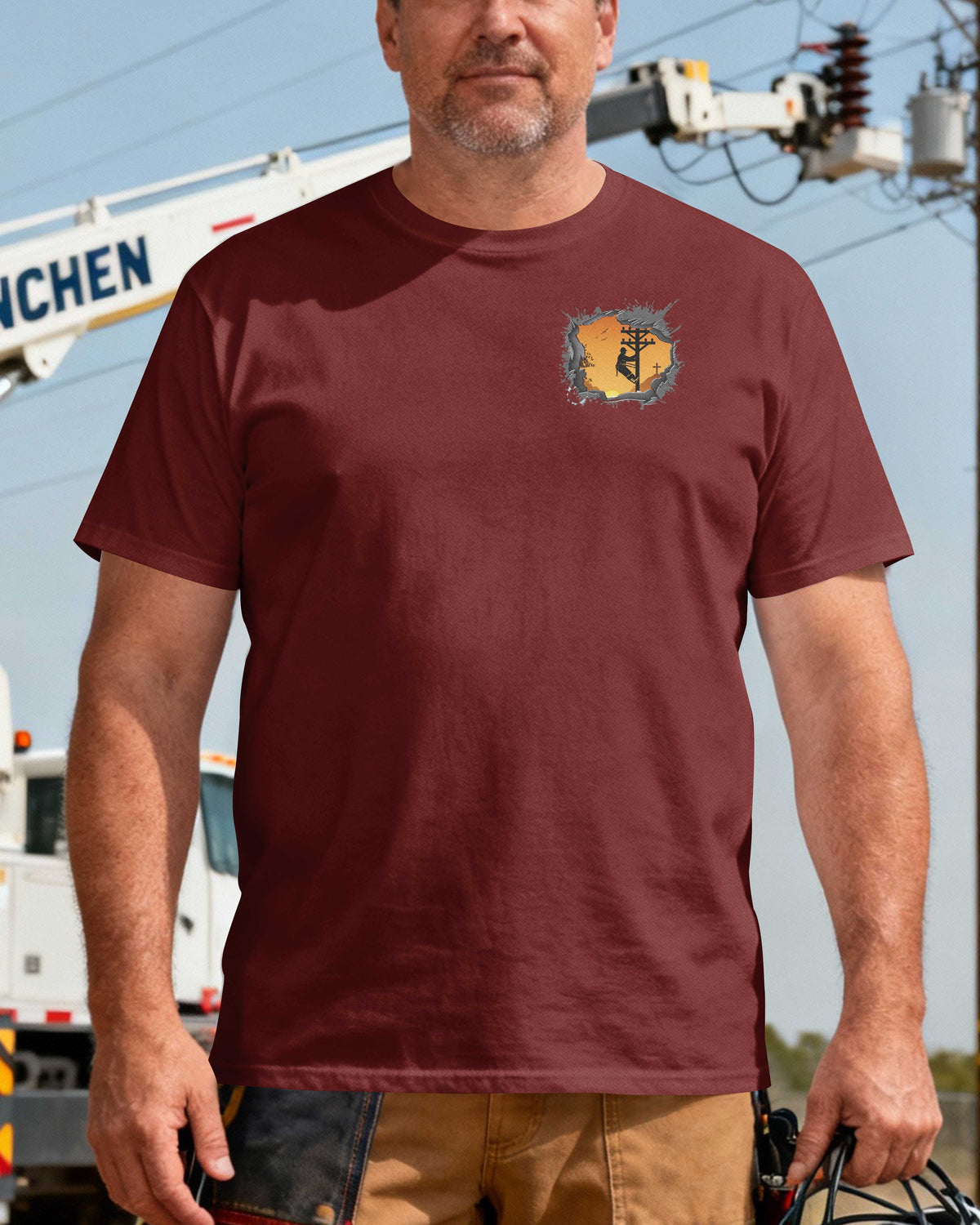 Lineman Using God’s Strength To Fix What The Storm Tried to Break T-Shirt