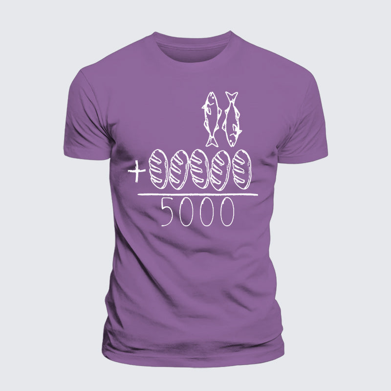Luxe Mercerized Cotton Tee - 2 Fishes 5 Breads Jesus Feeds The 5000