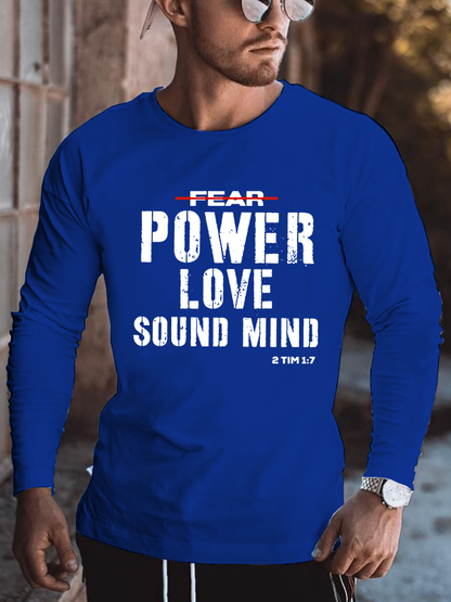 Power Love Sound Mind Jesus God Christian Cotton Long Sleeve T-Shirt