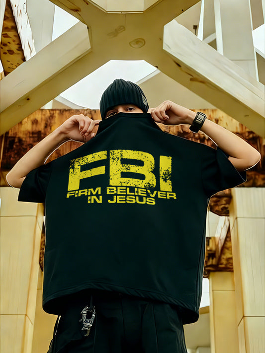 Fbi Firm Believer In Jesus Printed Men's T-shirt