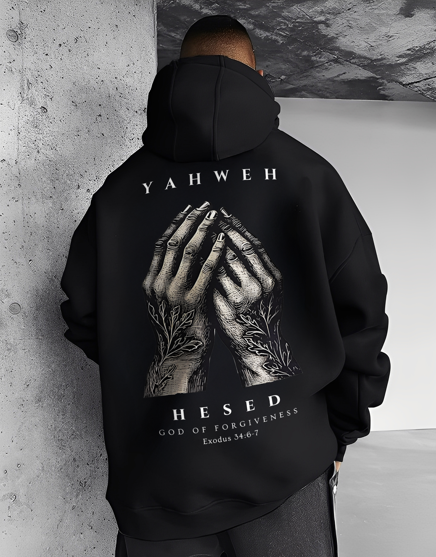 Yahweh Hesed God Of Forgiveness Exodus 34:6-7 Printed Men's Hoodie