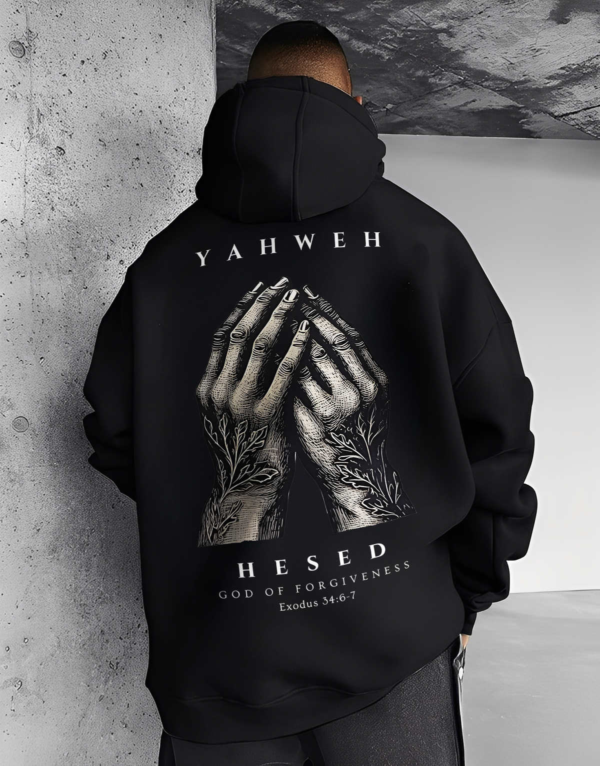 Yahweh Hesed God Of Forgiveness Exodus 34:6-7 Printed Men's Hoodie