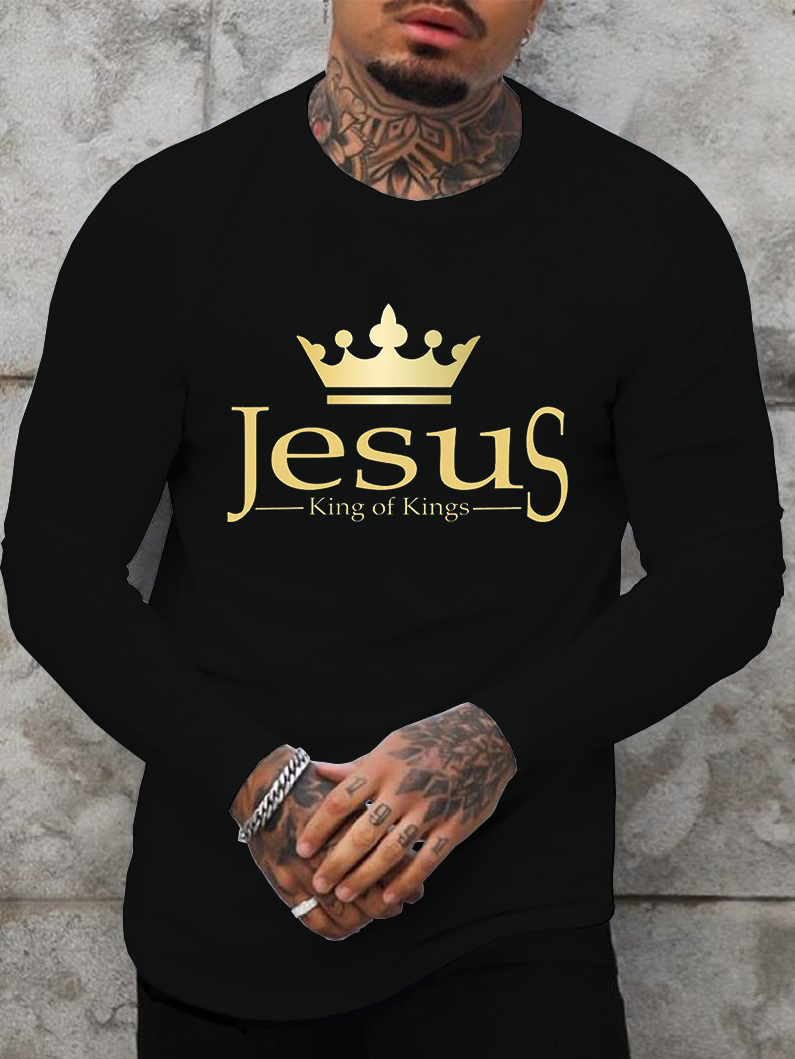 Jesus The King Of Kings Cotton Long Sleeve T-Shirt