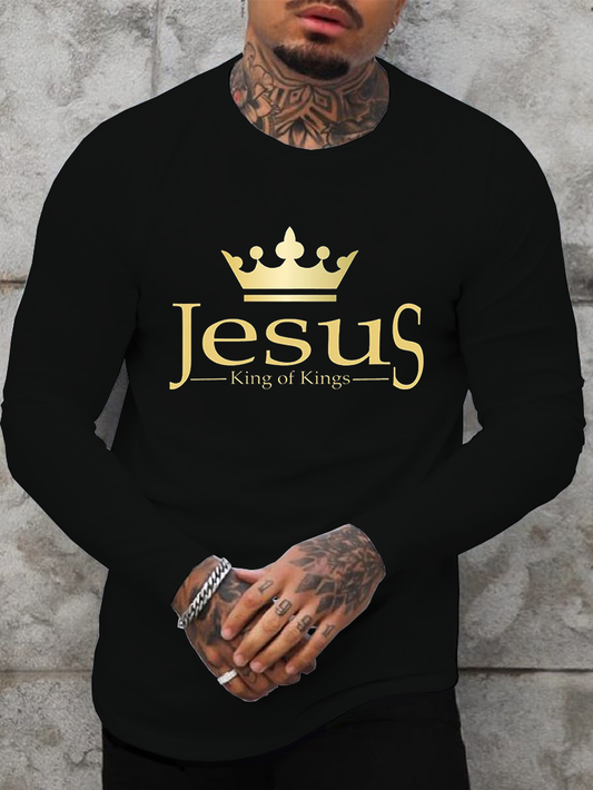 Jesus The King Of Kings Cotton Long Sleeve T-Shirt