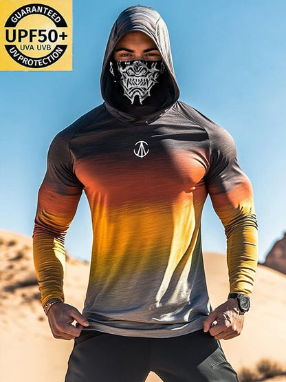 Men's Outdoor Sun Protection Breathable Cool Hooded Sun Protection Long Sleeve Top