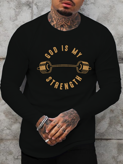 God Is My Strength Cotton Long Sleeve T-Shirt