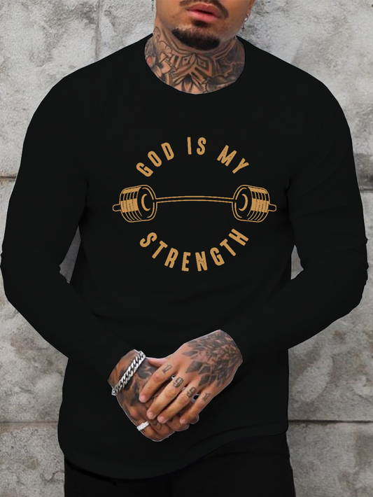God Is My Strength Cotton Long Sleeve T-Shirt