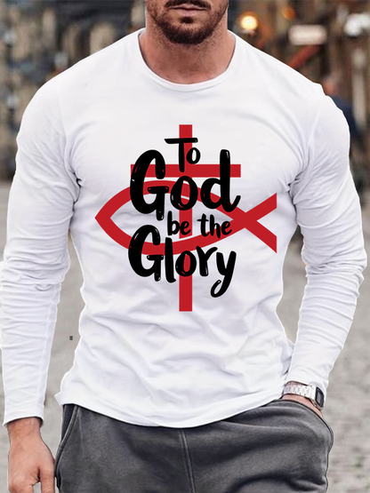 To God Be The Glory Christian Cotton Long Sleeve T-Shirt