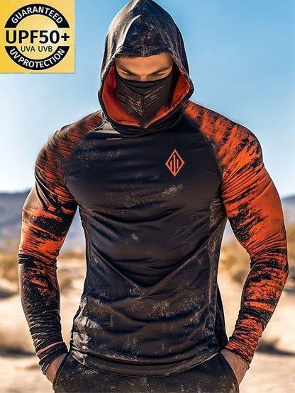Men's Outdoor Sun Protection Breathable Cool Hooded Sun Protection Long Sleeve Top