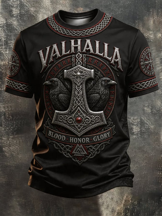Men's Vintage Viking-Print T-Shirt