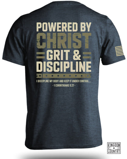 Powered By Christ, Grit & Discipline T-Shirt
