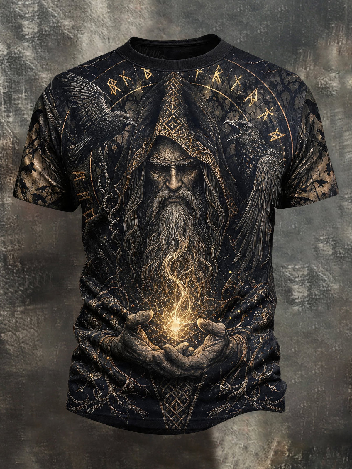 Men's Vintage Viking-Print T-Shirt