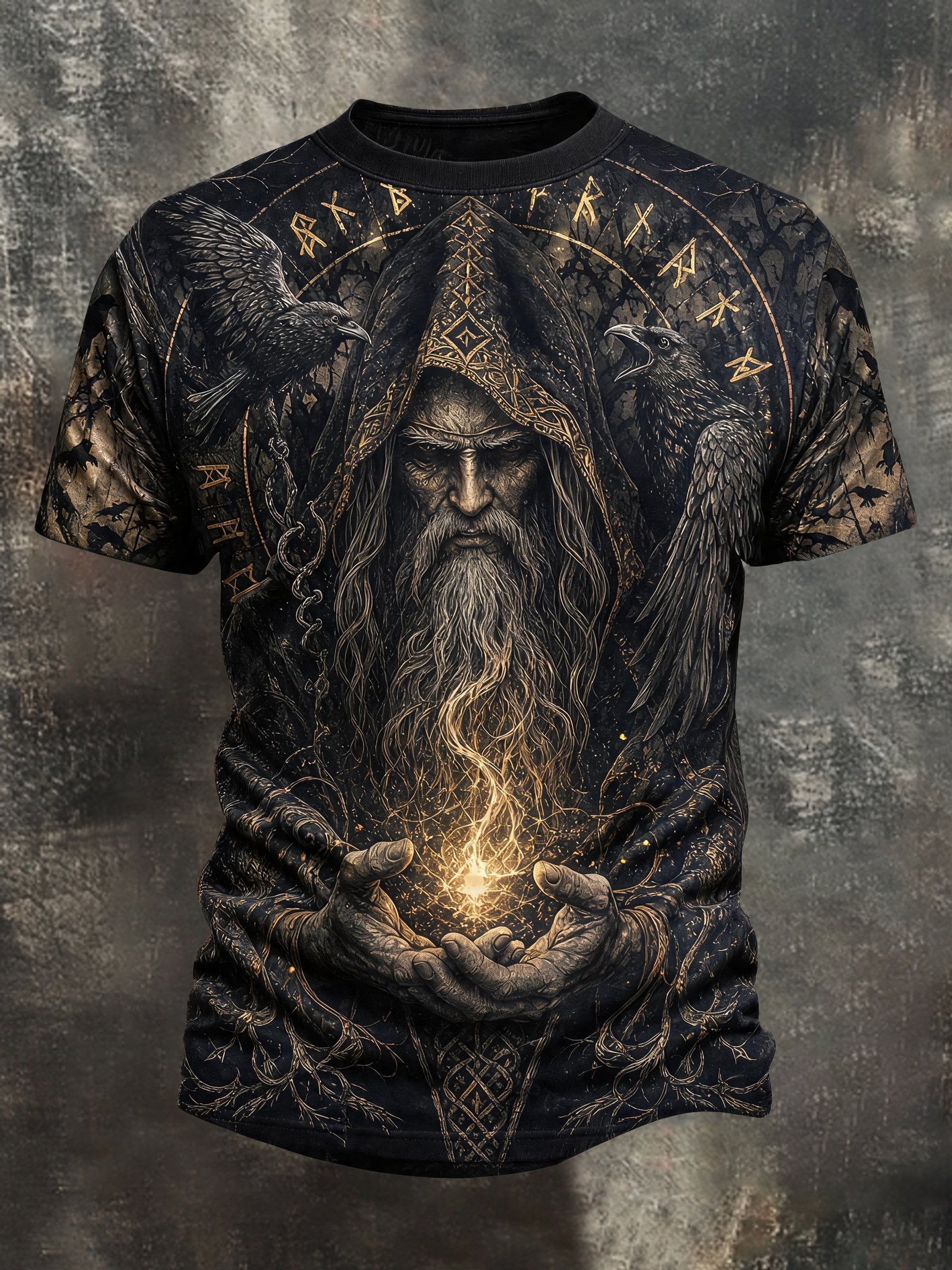 Men's Vintage Viking-Print T-Shirt