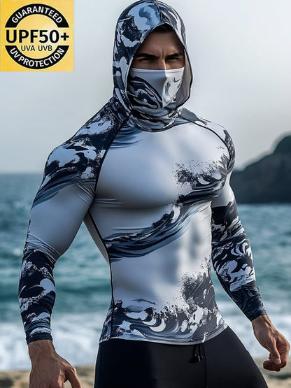 Men's Outdoor Sun Protection Breathable Cool Hooded Sun Protection Long Sleeve Top