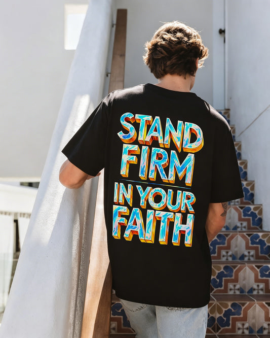 Stand Firm In Your Faith Printed Men's T-shirt