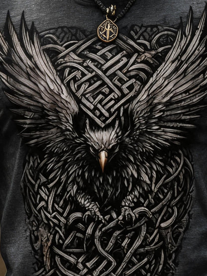 Men's Vintage Viking Print Short-Sleeve T-Shirt