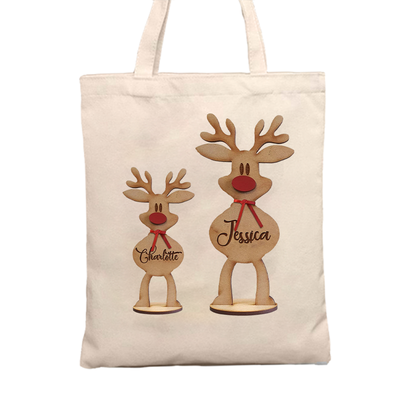 Moose Christmas Gift Tote Bag Canvas Bag