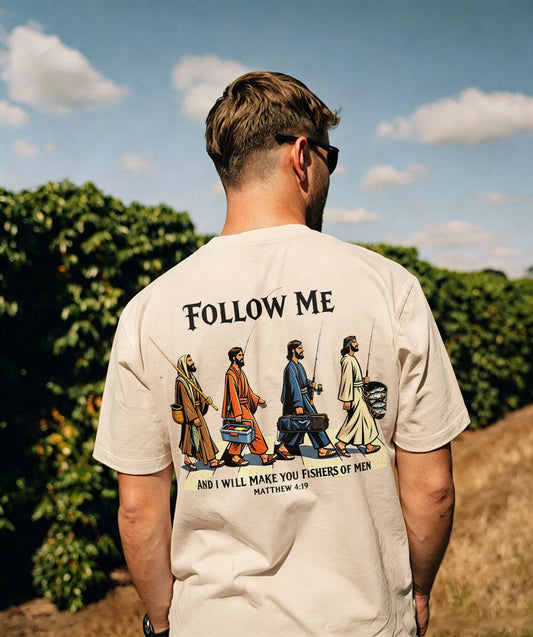 Follow me And i will make you fishers of men Matthew 4:19 Printed Men's T-shirt