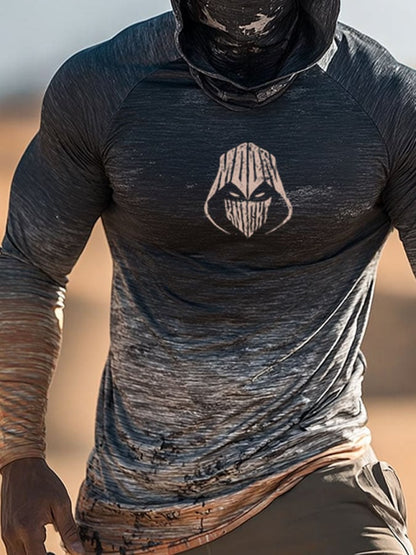 Men's Outdoor Sun Protection Breathable Cool Hooded Sun Protection Long Sleeve Top