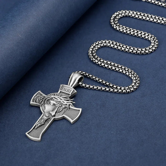 Previous Next Jesus Face Cross Necklace