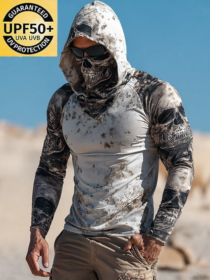 Men's Outdoor Sun Protection Breathable Cool Hooded Sun Protection Long Sleeve Top