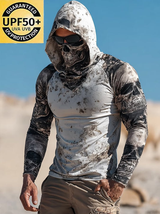 Men's Outdoor Sun Protection Breathable Cool Hooded Sun Protection Long Sleeve Top