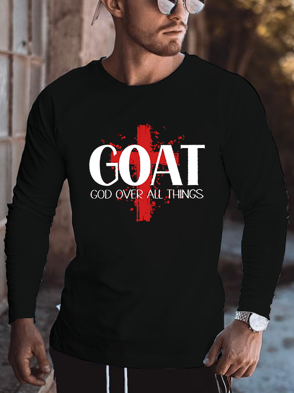 Goat God Over All Things Christian Cotton Long Sleeve T-Shirt