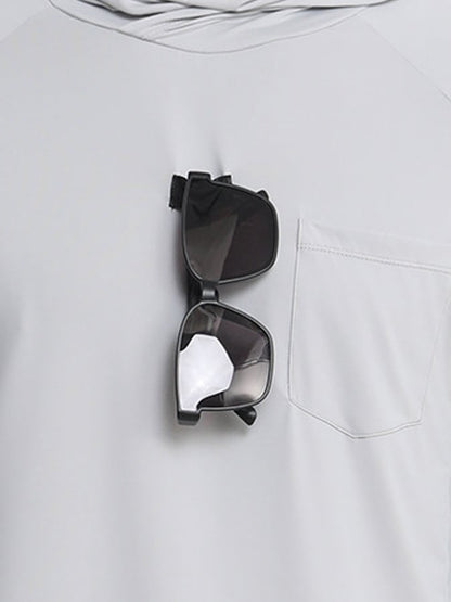 Men's Outdoor Sun Protection Breathable Cool Mask Hooded Sun Protection Long-Sleeved Top