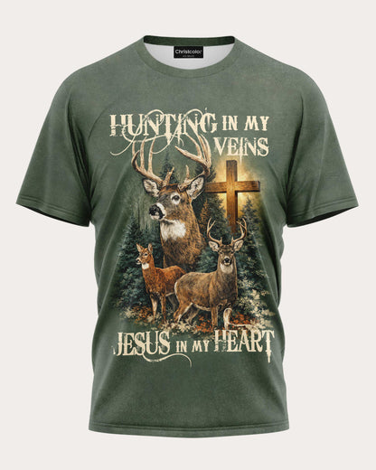 Hunting In My Veins Jesus In My Heart T-Shirt