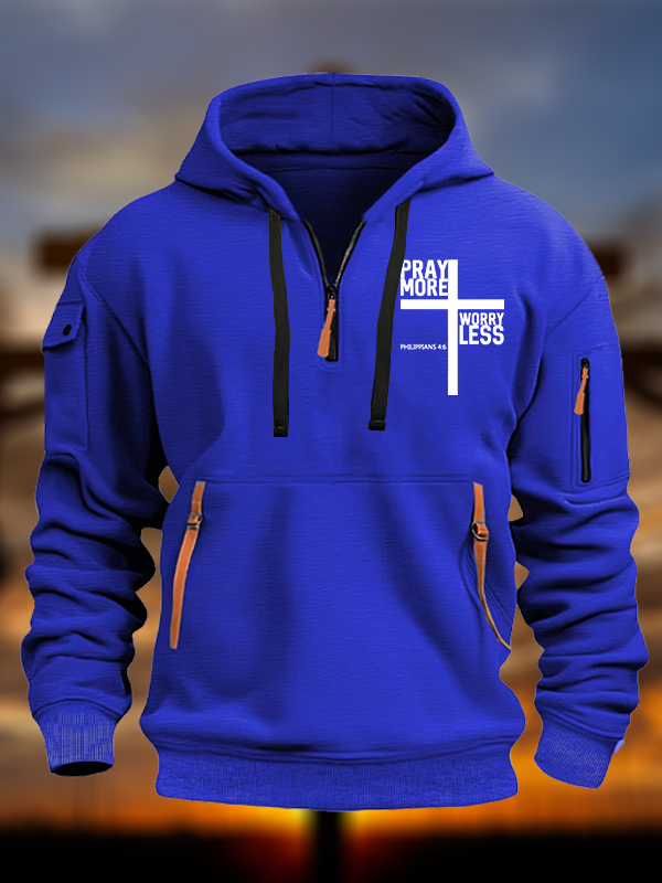 Pray More Worry Less Bible Verse Jesus God Christian Zipper Hoodies
