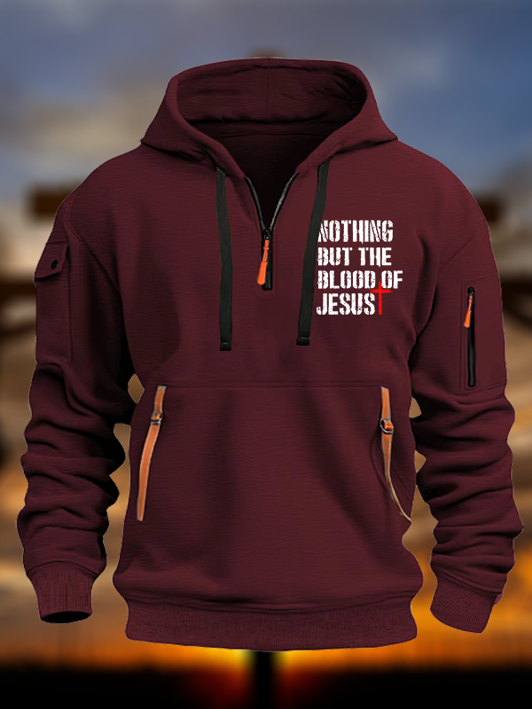 Nothing but The Blood of Jesus Jesus God Christian Zipper Hoodies